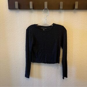 American Eagle Long sleeve T-shirt black and white specs Size M